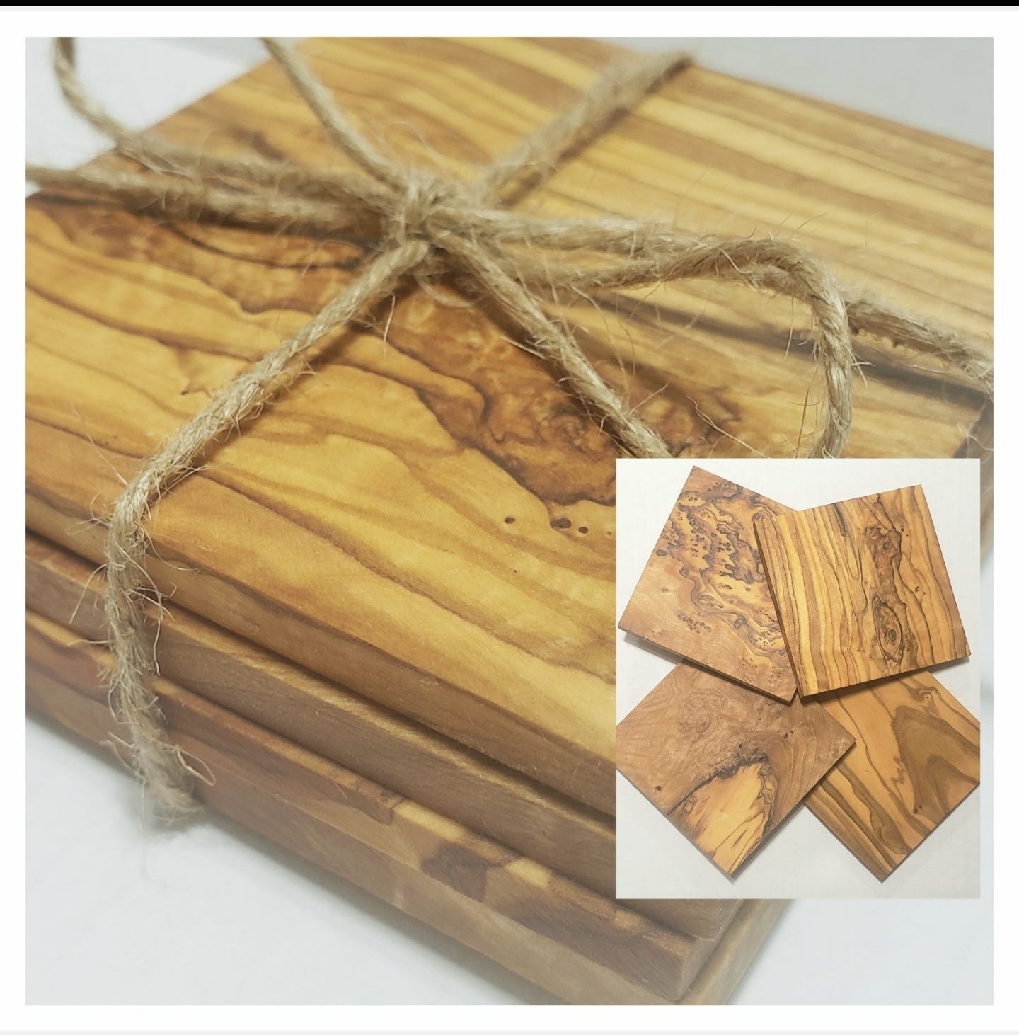 Olive Wood Coaster Set – TENZO